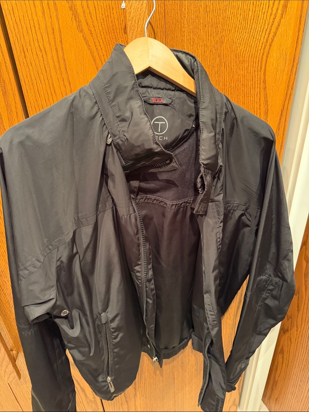Tumi tech Black Lightweight Bomber Jacket packable